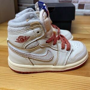 Air Jordan 1 Retro High OG Toddler (TD) 'Rare Air - Sail Cinnabar 7C